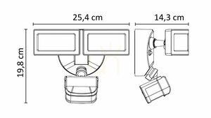 Kültéri LED reflektor SU-MA Duo fekete 36 W 4000 K IP54 mozgásérzékelővel 6556-PIR small 7