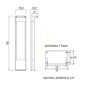 Kültéri állólámpa SU-MA Rota RT-780 sötét szürke 78 cm LED 10W small 4