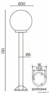 Kültéri állólámpa SU-MA Kule fekete 130 cm K 5002/2/K 300 small 3