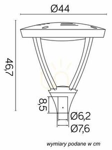 Kültéri árboclámpa SU-MA Mars LED 45W 44 cm 3000K LS-LB-22A small 1