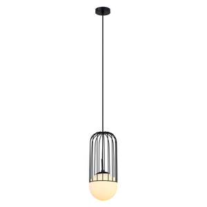 Függőlámpa Italux Matty fekete E27 üveg acél 15 cm MDM-3939/1 BK small 1