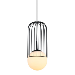 Függőlámpa Italux Matty fekete E27 üveg acél 15 cm MDM-3939/1 BK small 0