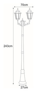 K-7006A2/2 magas kültéri állólámpa fekete/arany a LOZANA sorozatból - kifogyott small 1