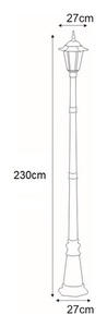 Kaja K-7064A/1 magas fekete kültéri állólámpa, STANDARD sorozat, 230 cm small 2