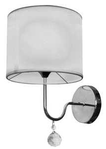 Candellux BRAVA 21-23230 fali lámpa, fehér organza búra, króm, 1xE27 small 0