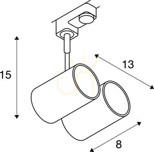 Sínes spotlámpa SLV BIMA II 2xGU10 fehér 3 fázisú 152231 1 Sínes spotlámpa SLV BIMA II 2xGU10 fehér 3 fázisú 152231 small 1