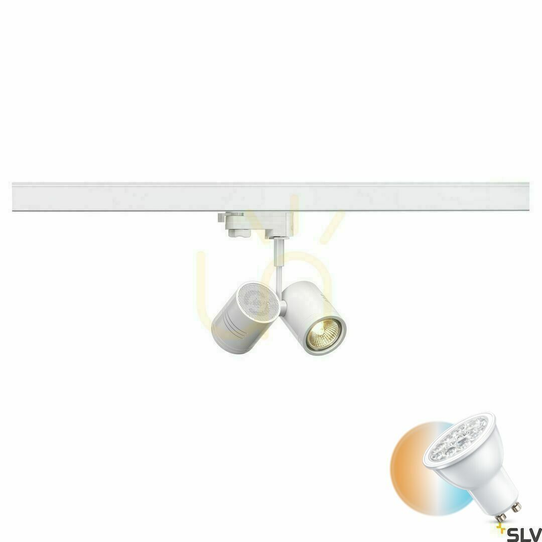 Jelölje be Sínes spotlámpa SLV BIMA II 2xGU10 fehér 3 fázisú 152231 Sínes spotlámpa SLV BIMA II 2xGU10 fehér 3 fázisú 152231