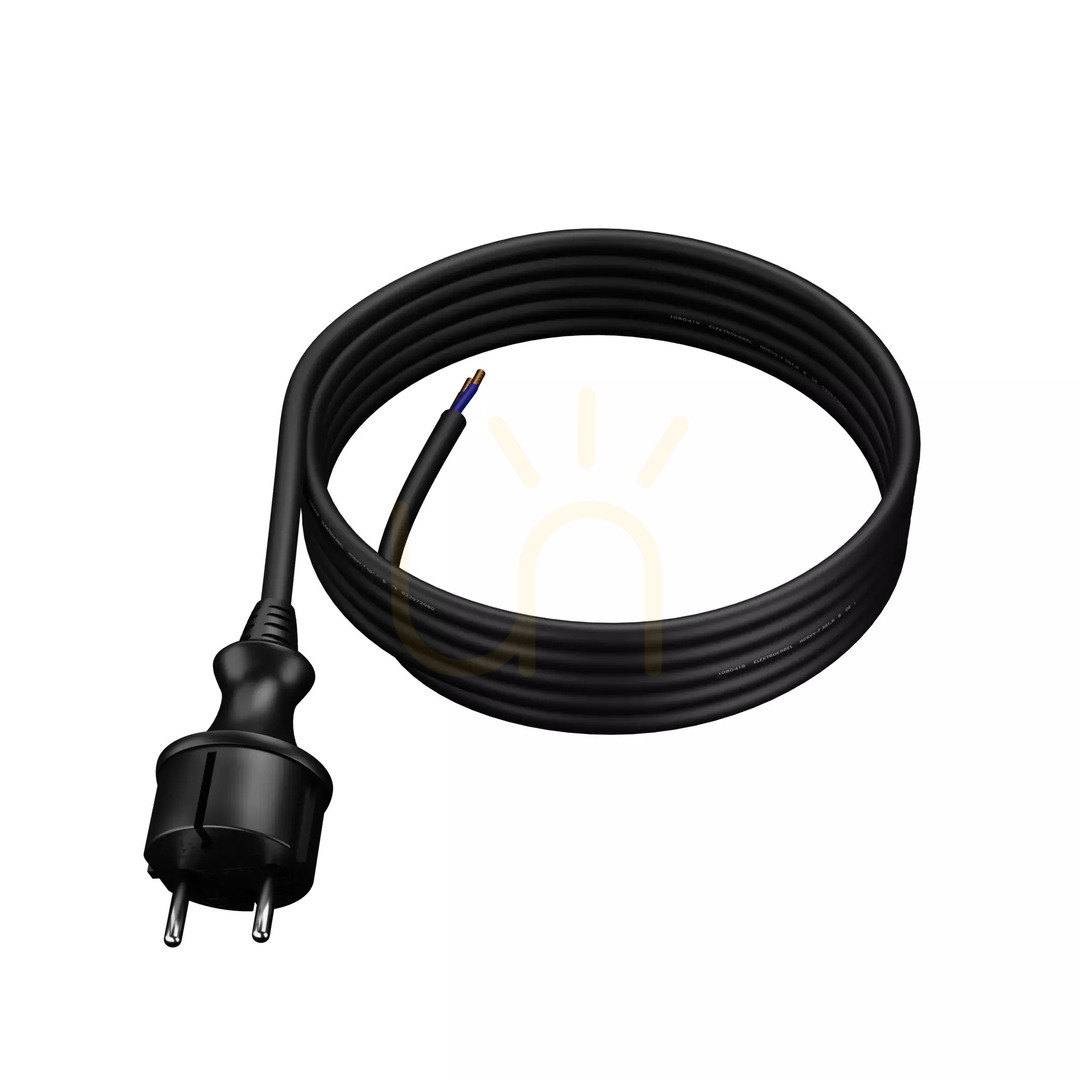 Előnézet Csatlakozókábel dugóval 3m IP44 fekete 2x1.0 Csatlakozókábel dugóval 3m IP44 fekete 2x1.0