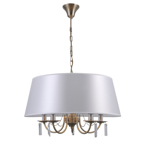 Jelölje be Függőlámpa Italux Solana E14 5-izzó fehér szövet kristály 62 cm PND-28366-5A