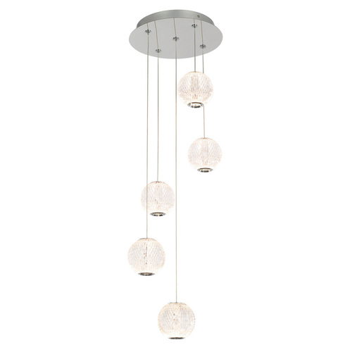 Jelölje be Függőlámpa Italux Rosario LED króm 5-ágú 32 cm PND-12220121-5A-CR