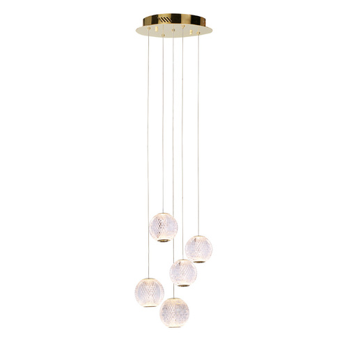 Jelölje be Italux Rosario 5-ös LED függőlámpa aranysárga 32 cm PND-12220121-5A-GD
