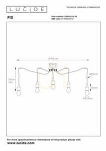 Függőlámpa Lucide FIX fekete 5xE27 LED modern 08408/05/30 small 3