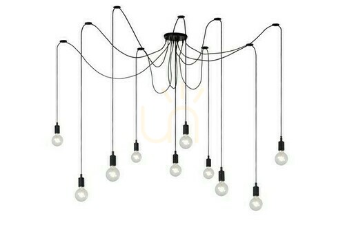 Jelölje be Függőlámpa Lucide FIX fekete 10xE27 LED 60W modern 08408/10/30