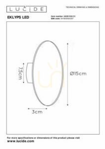 Fali lámpa Lucide EKLYPS fehér alumínium LED 6W 3000K 15 cm 46201/06/31 small 7