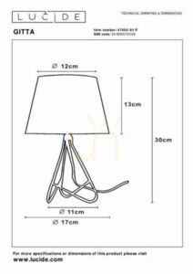 Asztali lámpa Lucide Gitta réz fehér búrával E14 30 cm 47500/81/17 small 3