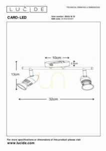 Lucide CARO-LED 2xGU10 LED spotlámpa ezüst plafond small 3