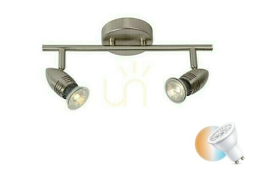 Jelölje be Lucide CARO-LED 2xGU10 LED spotlámpa ezüst plafond
