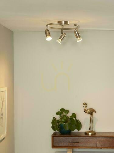 Jelölje be Mennyezeti spotlámpa Lucide CARO-LED szatén króm 3xGU10 3x5W 2700K Ø31 cm 13955/14/12