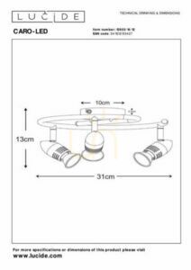 Mennyezeti spotlámpa Lucide CARO-LED szatén króm 3xGU10 3x5W 2700K Ø31 cm 13955/14/12 small 3