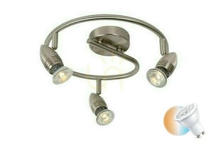 Mennyezeti spotlámpa Lucide CARO-LED szatén króm 3xGU10 3x5W 2700K Ø31 cm 13955/14/12 small 0