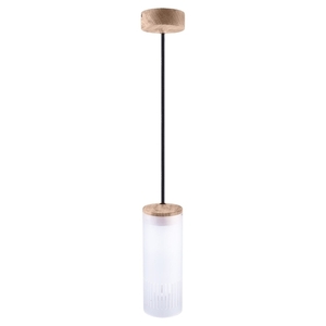 BARREL-1 tölgyfa függőlámpa, fekete kábel small 0