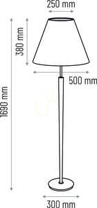 Hellux Venus 8111709 állólámpa – fehér, fa, E27 small 3