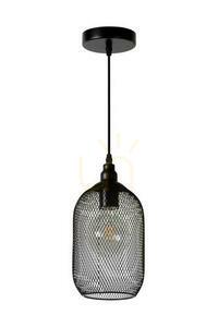 Lucide MESH fekete fém vintage függőlámpa 15 cm E27 43404/15/30 small 1