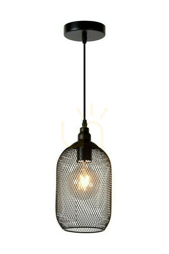 Jelölje be Lucide MESH fekete fém vintage függőlámpa 15 cm E27 43404/15/30