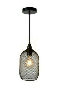 Lucide MESH fekete fém vintage függőlámpa 15 cm E27 43404/15/30 small 0