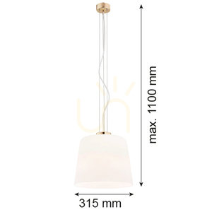 Függőlámpa ARGON Berkley opál matt sárgaréz E27 4689 small 4