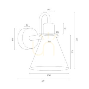 Fali lámpa ARGON Beverly fekete krómozott E27 1x1W 4709 small 3