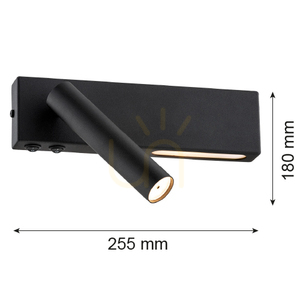 Fali lámpa ARGON JASPER fekete 1035 small 3