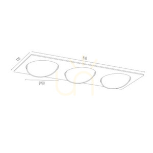 Süllyesztett lámpatest ARGON OLIMP PLUS fehér struktúra 3xGU10 6115 BZ small 2