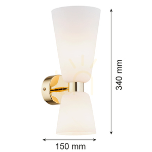 Fali lámpa ARGON RENO opálmatt sárgaréz 2xE14 1034 small 3