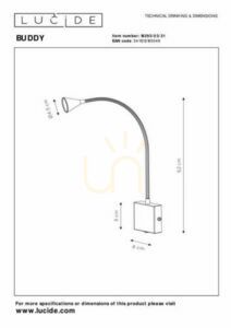 Fali lámpa Lucide BUDDY fehér LED 3W 300lm 4000K IP20 18293/03/31 small 7