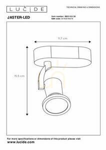 Lucide JASTER LED fekete fali lámpa GU10 5W 350lm IP20 11903/05/30 small 4