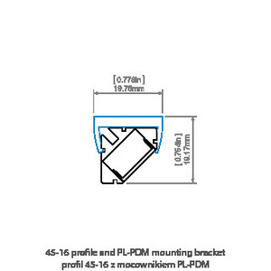 Sarok led profil 45-16 Ezüst eloxált e6-k1 1m 11 Sarok led profil 45-16 Ezüst eloxált e6-k1 1m small 11