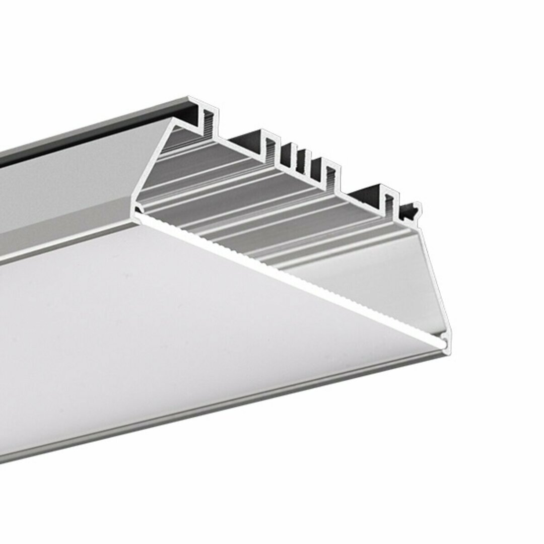 Kilátás OMODO-100 süllyesztett széles LED profil Ezüst eloxált 2m OMODO-100 süllyesztett széles LED profil Ezüst eloxált 2m