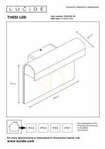Kültéri fali lámpa Lucide THESI fekete LED 8W IP54 27881/06/30 small 5