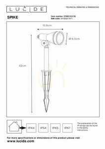 Kültéri LED fényoszlop Lucide SPIKE fekete 42 cm IP54 27882/05/30 small 4