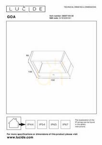 Kültéri fali lámpa Lucide GOA antracit LED 6W IP54 28857/06/30 small 6