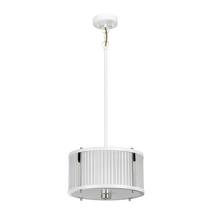 Corona 2 Light Pendant - fehér polírozott nikkel Elstead small 1