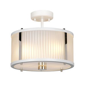 Corona 2 Light Pendant - fehér polírozott nikkel Elstead small 3