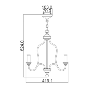 Hartsville 3 Light Chandelier Elstead small 5