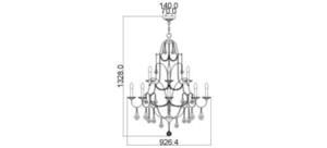 Valentina 12 Light Mu Lighti-Tier csillár Elstead small 1