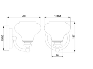 Ainsley 1 Light Wall Light Elstead small 4