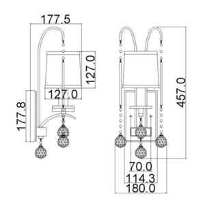 Whitney 1 Light Wall Light Elstead small 1