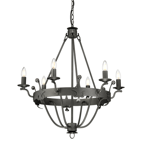 Jelölje be Windsor 6 Light Chandelier - Graphite Elstead