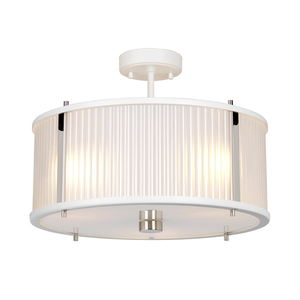 Corona 3 Light Pendant - fehér polírozott nikkel Elstead small 3