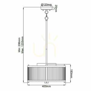 Corona 3 Light Pendant - fehér polírozott nikkel Elstead small 9
